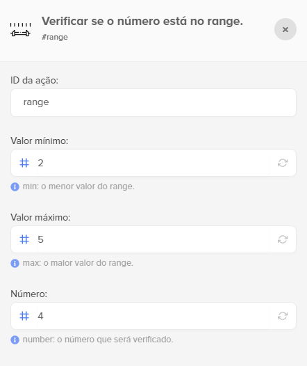 Valor mínimo, valor máximo e número